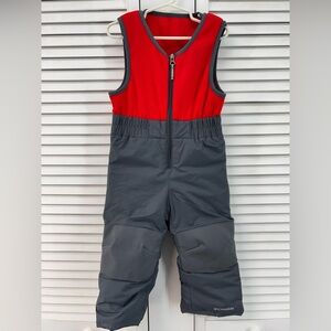 Columbia size 3T Kids Red and Gray frosty slope Snow Bib